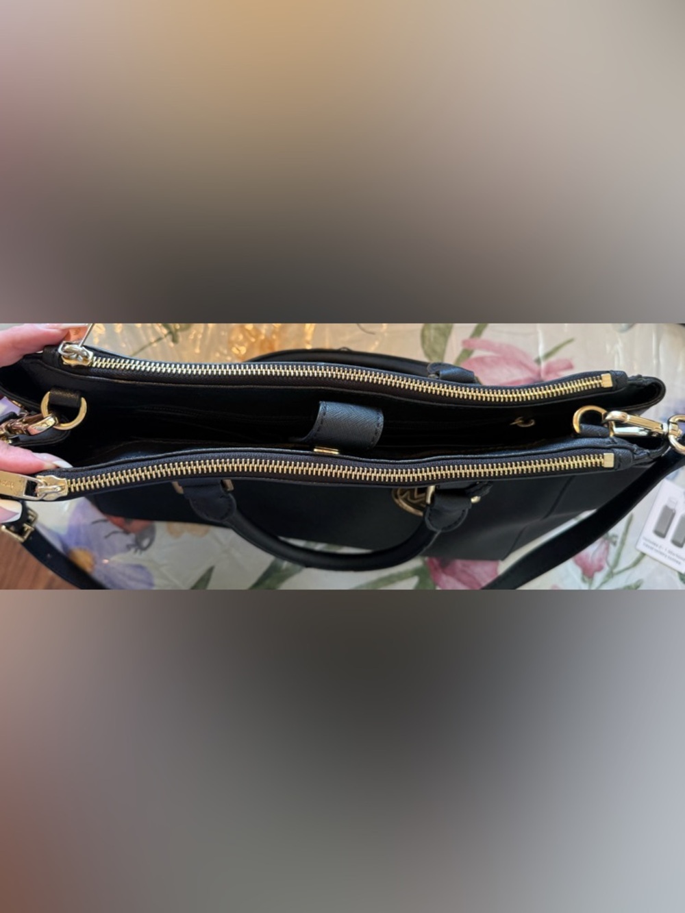 ** FAIR CONDITION- CALLOUTS **Michael Kors Black Leather Satchel - Picture 13 of 16
